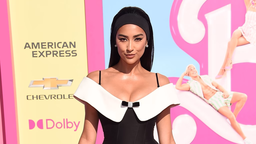 LOS ANGELES - JUL 09: Shay Mitchell arrives for ‘Barbie’ World Premiere on July 09, 2023 in Los Angeles, CA (DFREE/Shutterstock.com)