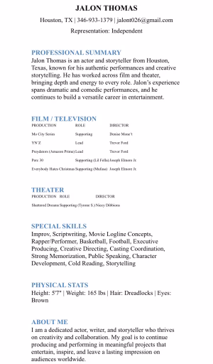 Jalon Thomas - Project Casting Gallery Image 6 Jalon Thomas - Gallery Image 6