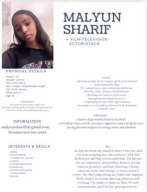 Malyun Sharif - Project Casting Gallery Image 1 Malyun Sharif - Gallery Image 1