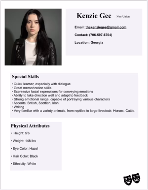 Kenzie Gee - Project Casting Gallery Image 4 Kenzie Gee - Gallery Image 4