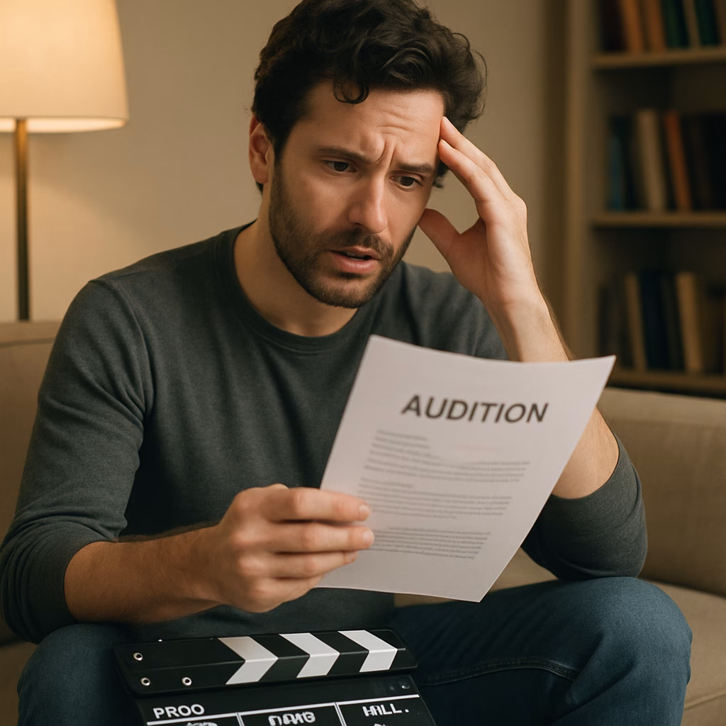 An actor preparing for a film audition