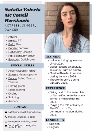 Natalia Valeria Mc Conell Herskovic - Project Casting Gallery Image 2 Natalia Valeria Mc Conell Herskovic - Gallery Image 2