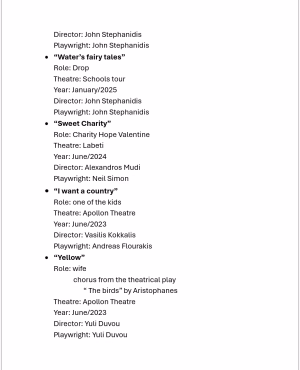 Sofia Tzani - Project Casting Gallery Image 4 Sofia Tzani - Gallery Image 4