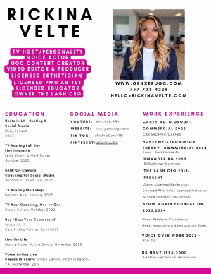 Rickina Velte - Project Casting Gallery Image 1 Rickina Velte - Gallery Image 1