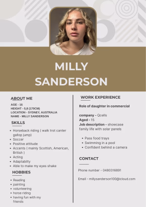 Milly Sanderson - Project Casting Gallery Image 6 Milly Sanderson - Gallery Image 6