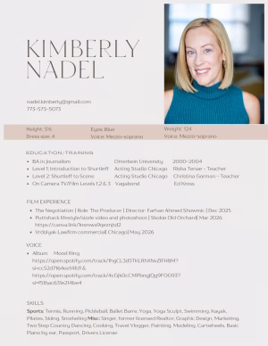 Kimberly Nadel - Project Casting Gallery Image 1 Kimberly Nadel - Gallery Image 1
