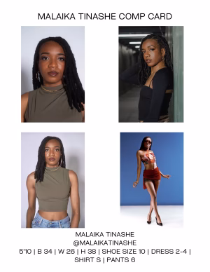 Malaika Tinashe - Project Casting Gallery Image 2 Malaika Tinashe - Gallery Image 2